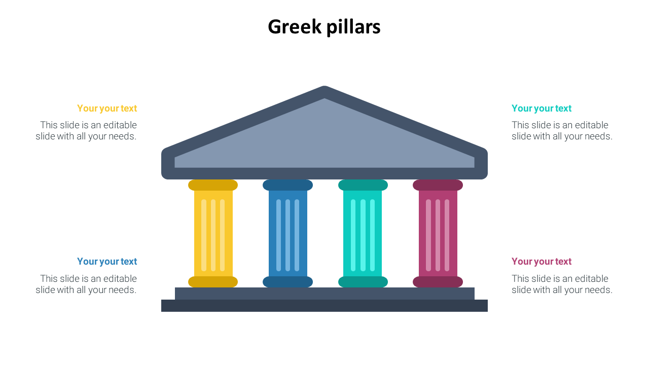 Best Greek Pillars PowerPoint Template Presentation